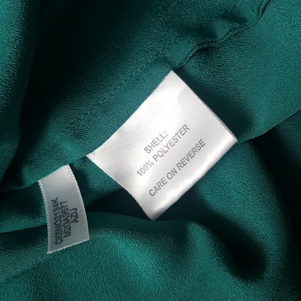 *SOLD* Calvin Klein Teal Blouse Waist Tie - Picture 6 of 8